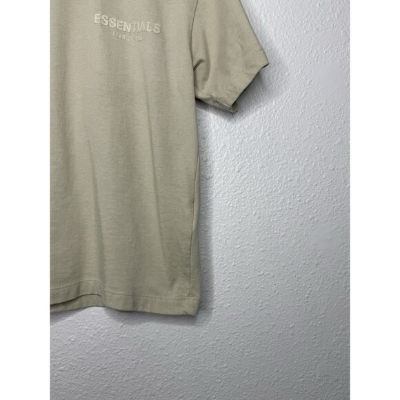Fear Of God Essentials Short Sleeve T-Shirt Women’s Medium Beige Tan Embroidered - Picture 5 of 16